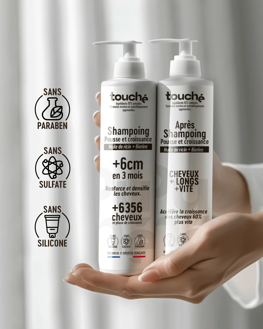 Touché Pack shampooing et après-shampooing pousse et croissance