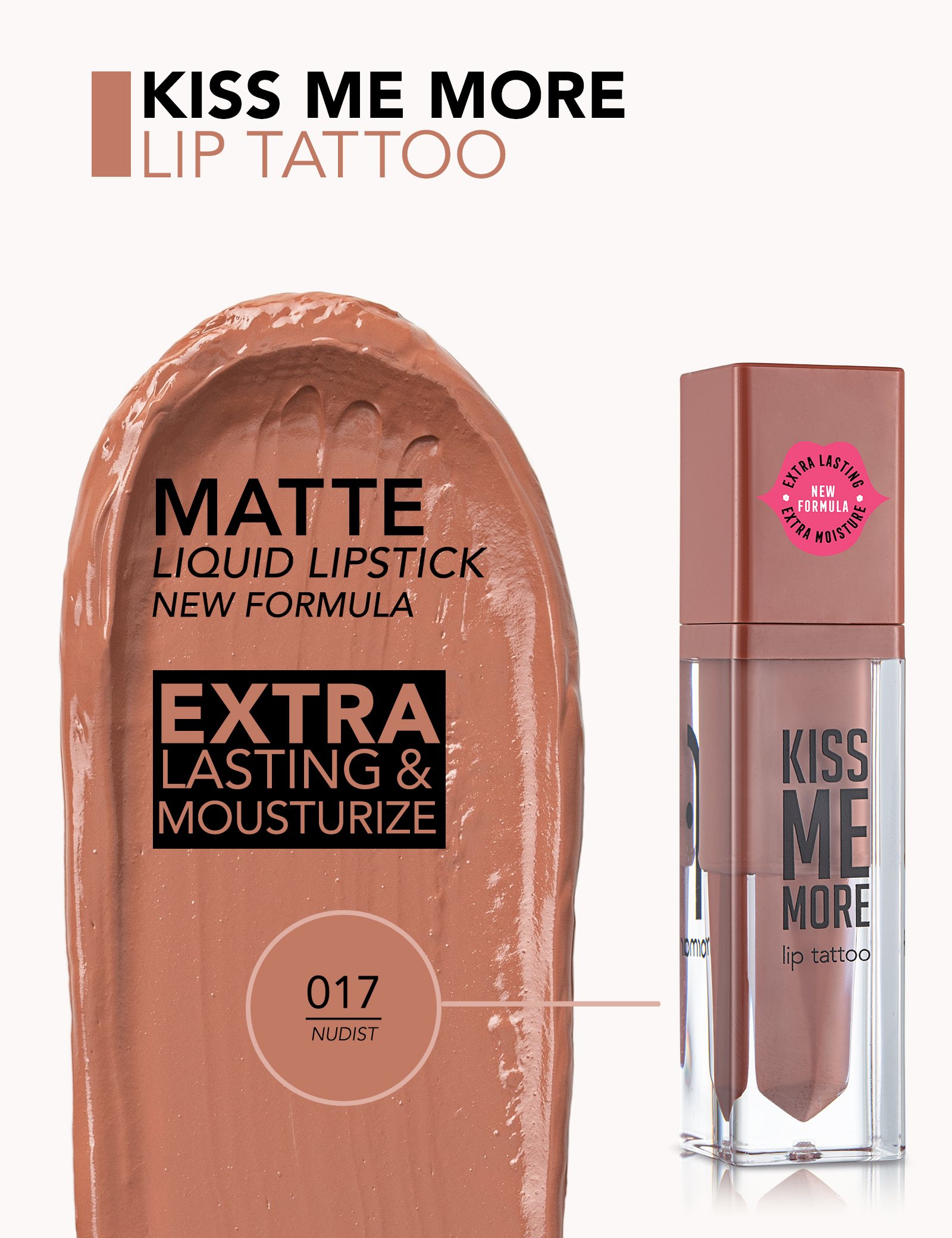 FLORMAR Kiss Me More Lip Tattoo 017 NUDIST - الصورة 2