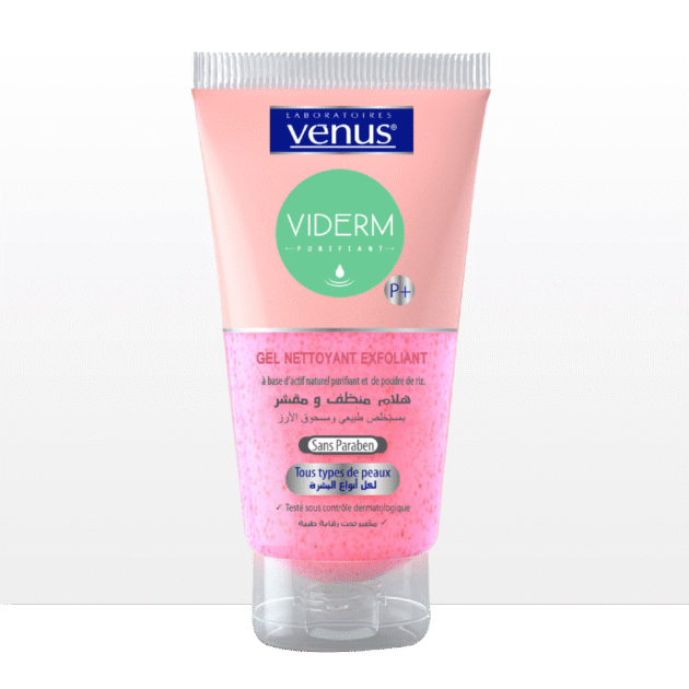 VENUS  GEL NETTOYANT EXFOLIANTVIDERM P+ POUDRE DE RIZ
