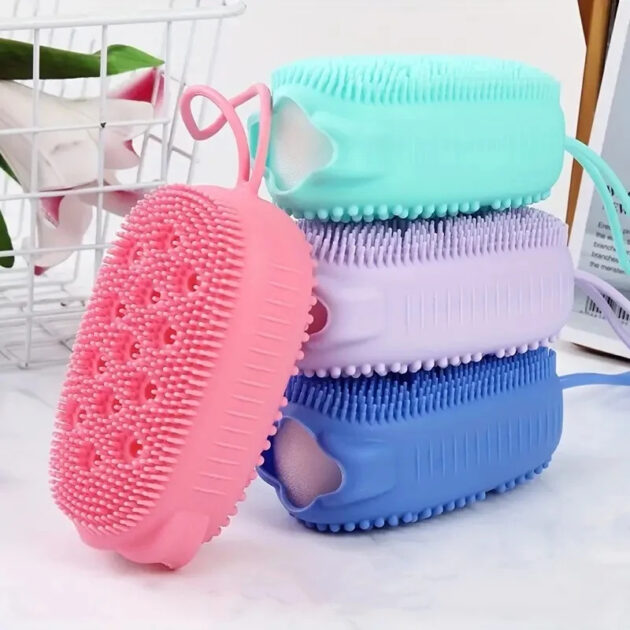 Brosse de Douche en Silicone – Exfoliation Douce & Mousse Abondante