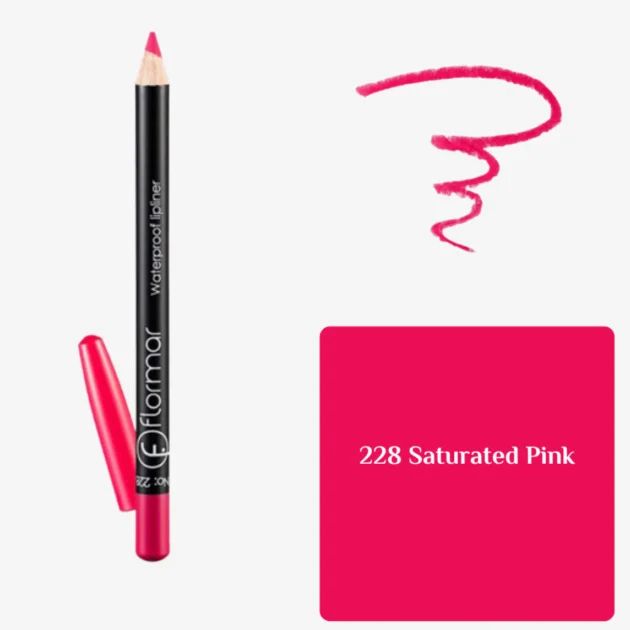 FLORMAR Waterproof Lipliner 228 Saturated Pink