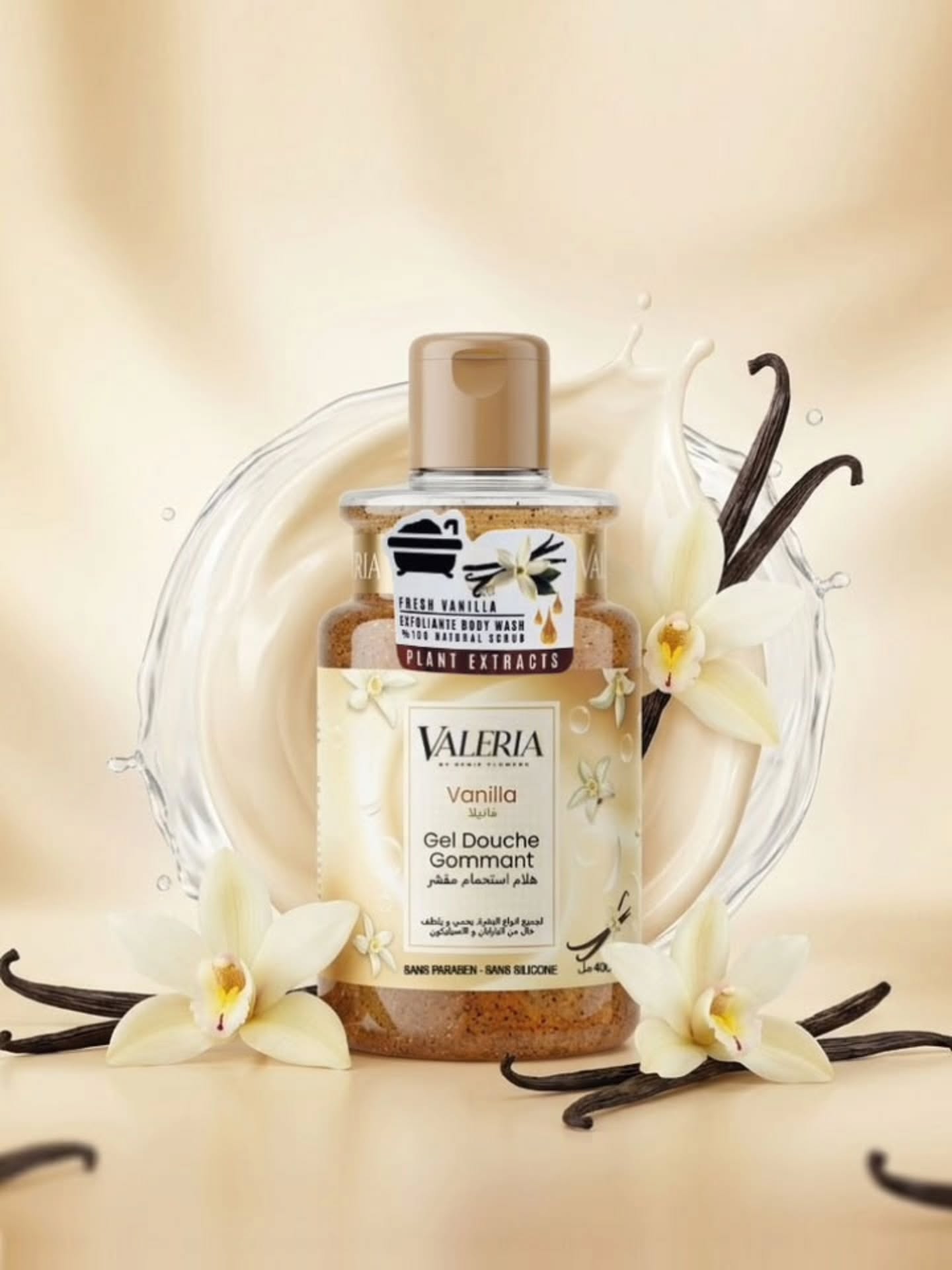 VALERIA Gel Douche Gommant Vanille